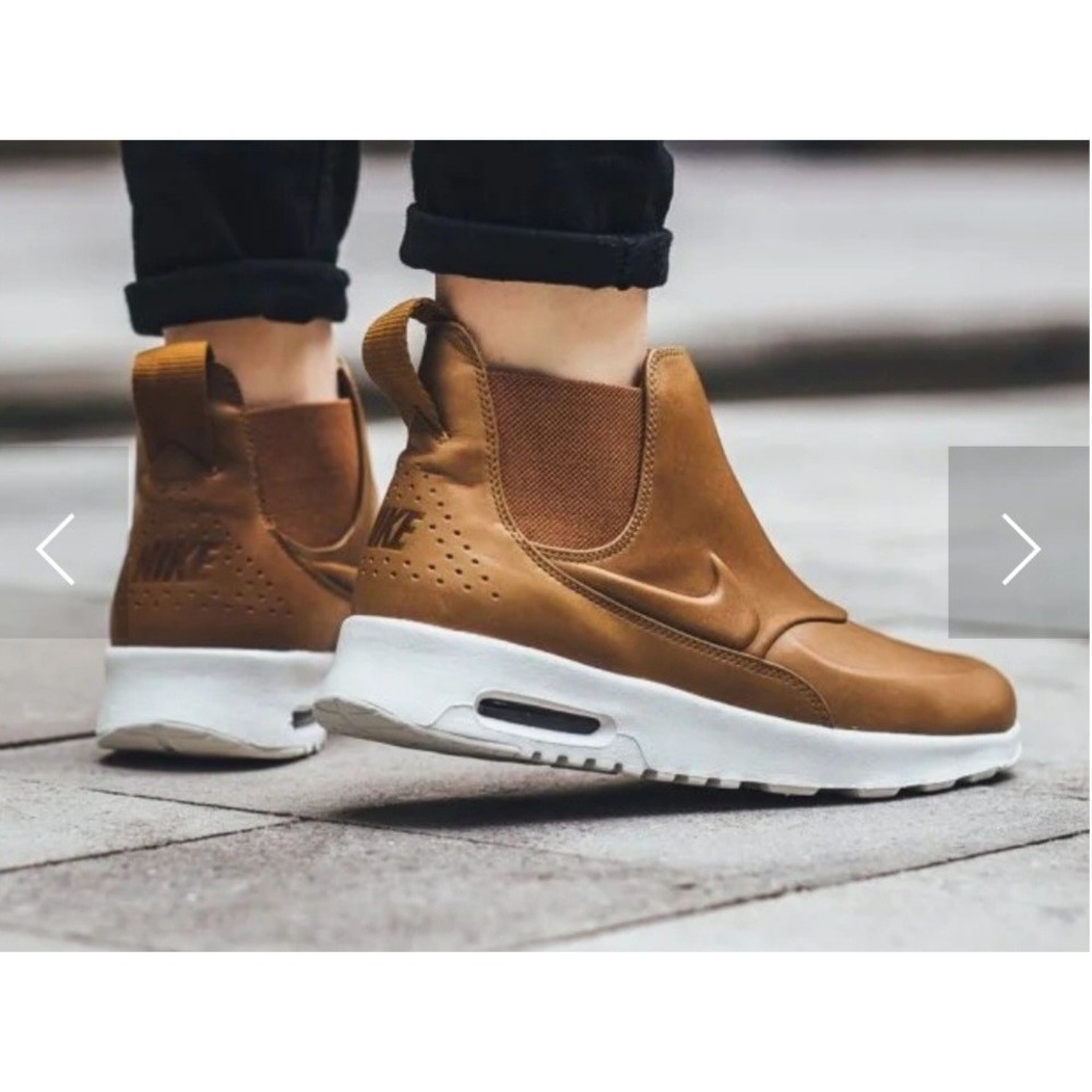 Nike Air Max Thea Mid Ale Brown Leather Sneaker Boots Womens Sz 9